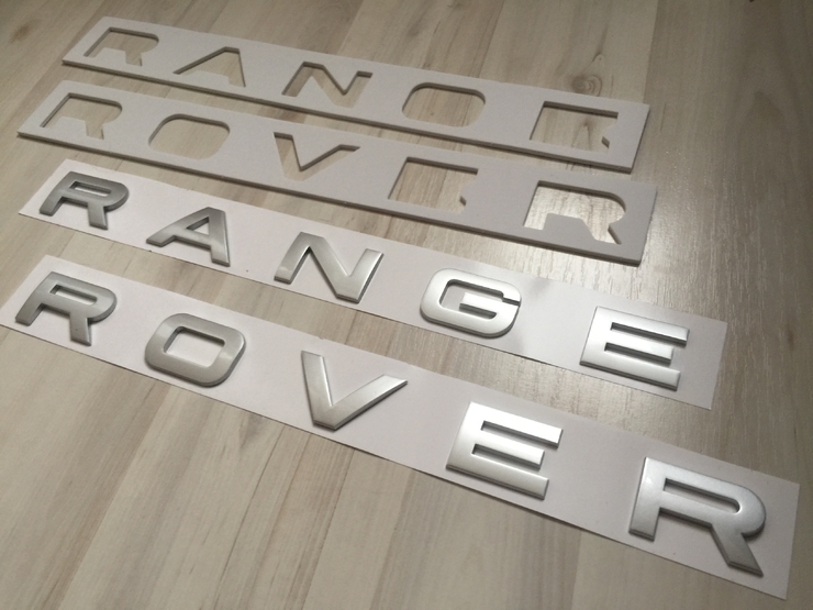 Буквы Range Rover серые матовые